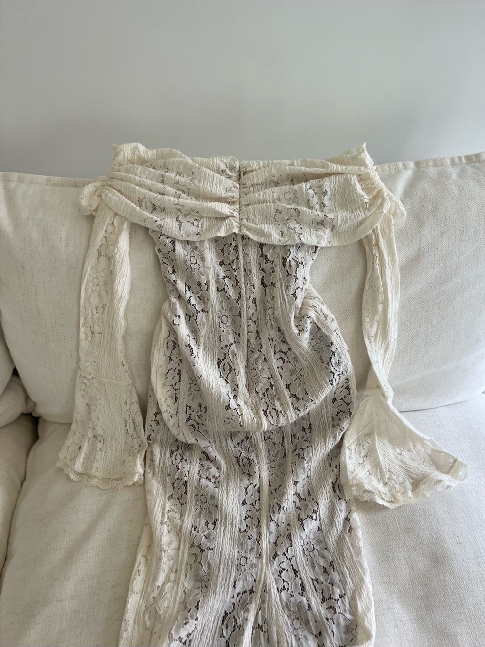 House of Cb BELLE
Vintage Cream Floral Lace Off Shoulder Maxi Dress - Picture 3 of 7